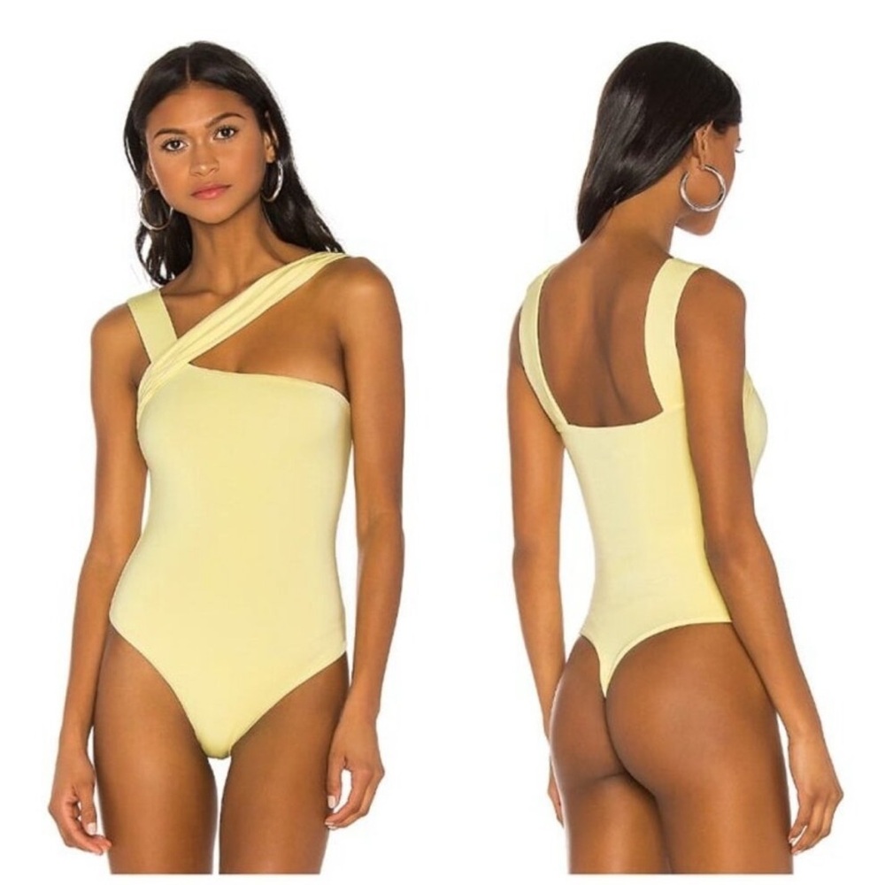 h:ours Halsey Bodysuit in Butter Yellow